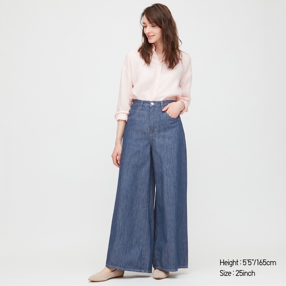 Uniqlo High Rise Super Wide Jeans in 65 Blue